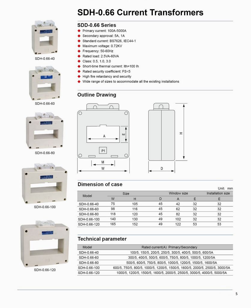 SDH-0.66 Current Transformers